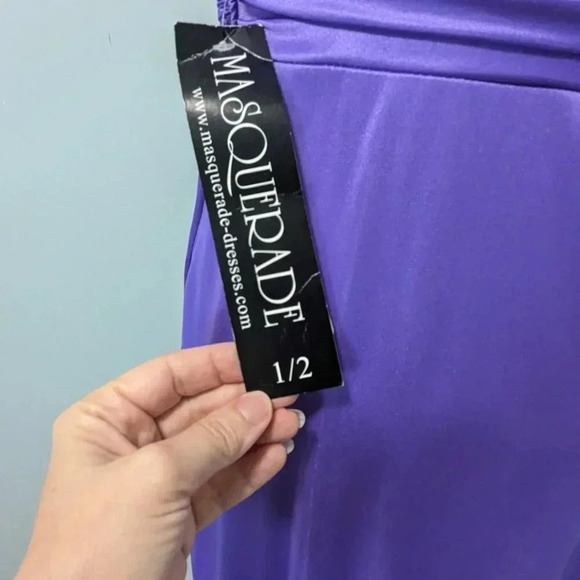 Masquerade Purple Cold Shoulder Dress - Size 1/2 - Picture 3 of 6